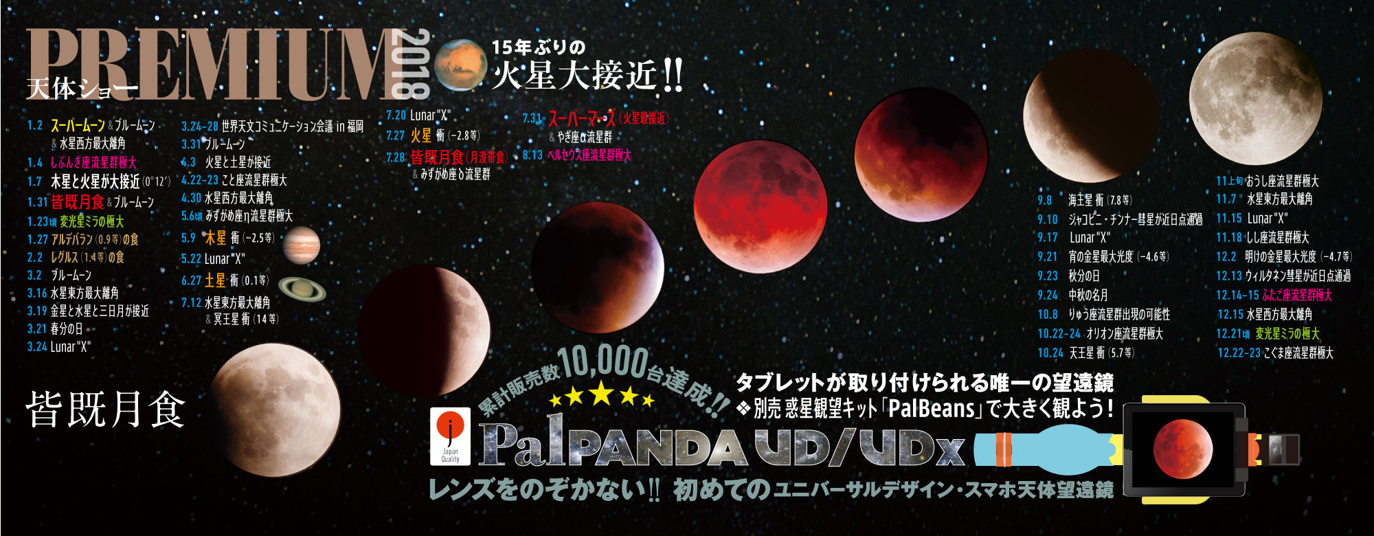 2018天体ショーカレンダー